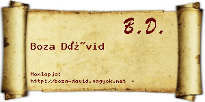 Boza Dávid névjegykártya